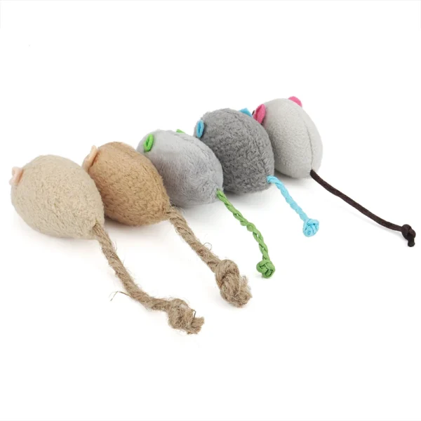12 pièces mélange jouet pour animaux de compagnie herbe-aux-chats souris amusant en peluche souris chat jouet jeu interactif pour chaton