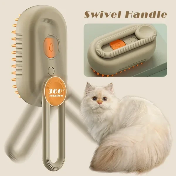 Brosse à Vapeur Électrique 3 en 1 pour Chat, Peigne à Eau pour Animaux de Compagnie, Pulvérisation de Cheveux, Énergie