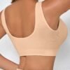 (TEMU) 3Soutien-gorge de sport monocouche sans couture pour femme, haute élasticité, lot de 3, 90 % polyamide, 10 % élasthanne, couleur unie, tissu tricoté, sans rembourrage