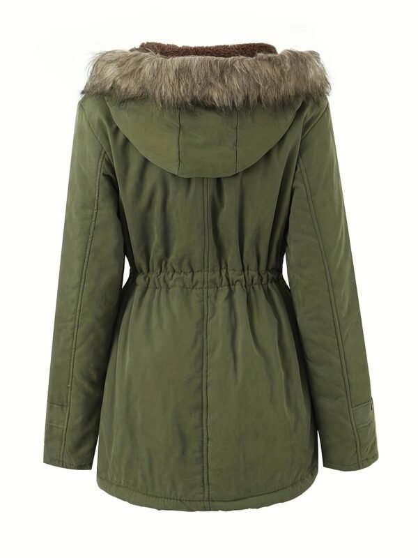 (TEMU)Veste d'hiver chaude à capuche pour femme - Manteau décontracté parka