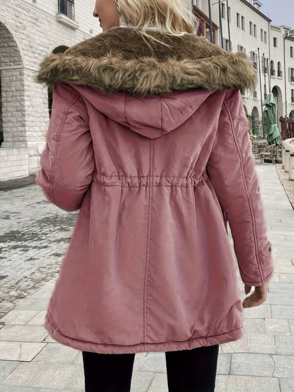 (TEMU)Veste d'hiver chaude à capuche pour femme - Manteau décontracté parka