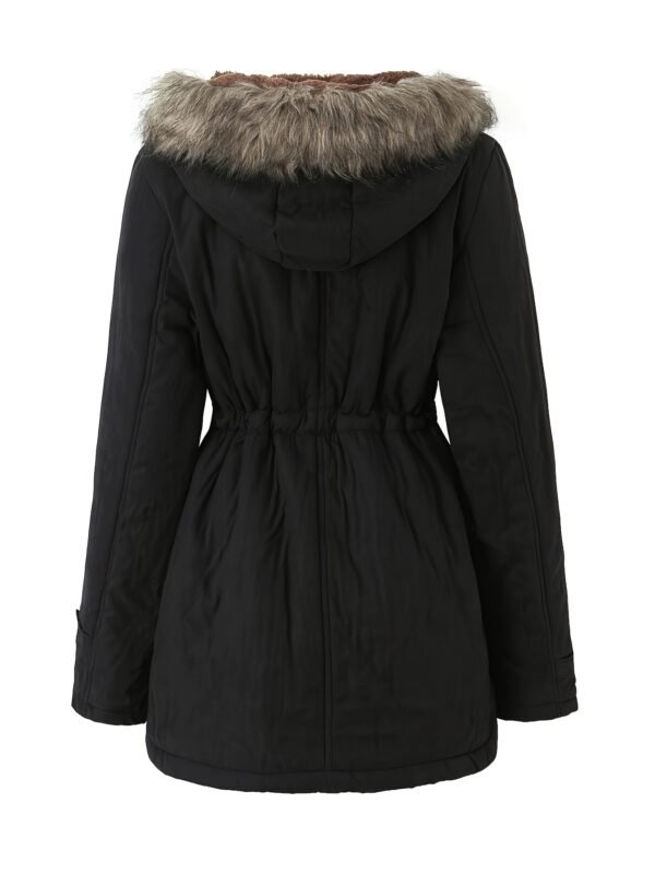 (TEMU)Veste d'hiver chaude à capuche pour femme - Manteau décontracté parka
