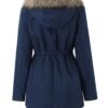 (TEMU)Veste d'hiver chaude à capuche pour femme - Manteau décontracté parka