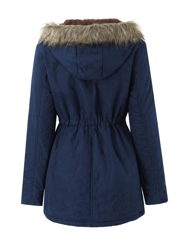 (TEMU)Veste d'hiver chaude à capuche pour femme - Manteau décontracté parka