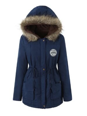 (TEMU)Veste d'hiver chaude à capuche pour femme - Manteau décontracté parka