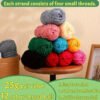 (TEMU)Kit de 130 crochets pour fil multicolore avec sac de rangement en tissu, indispensable pour tout le temps d'ouvrage à tricoter - accessoires de fabrication comprenant des crochets, des ciseaux, des aiguilles, des étiquettes d'aiguille, etc...