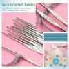 (TEMU)Kit de 130 crochets pour fil multicolore avec sac de rangement en tissu, indispensable pour tout le temps d'ouvrage à tricoter - accessoires de fabrication comprenant des crochets, des ciseaux, des aiguilles, des étiquettes d'aiguille, etc...
