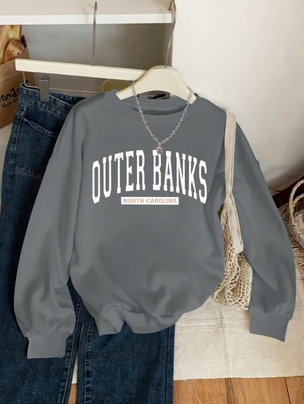054510a6-72b6-4c52-8597-6c2c9e0ff886-1 Sweat-shirt à col rond imprimé graphique Outer Banks Caroline du Nord pour femmes,(TEMU)