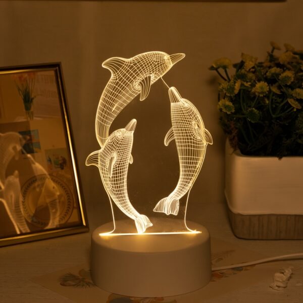 1pc Veilleuse Motif Créatif Dauphin Lampe de Chevet Créative (TEMU)
