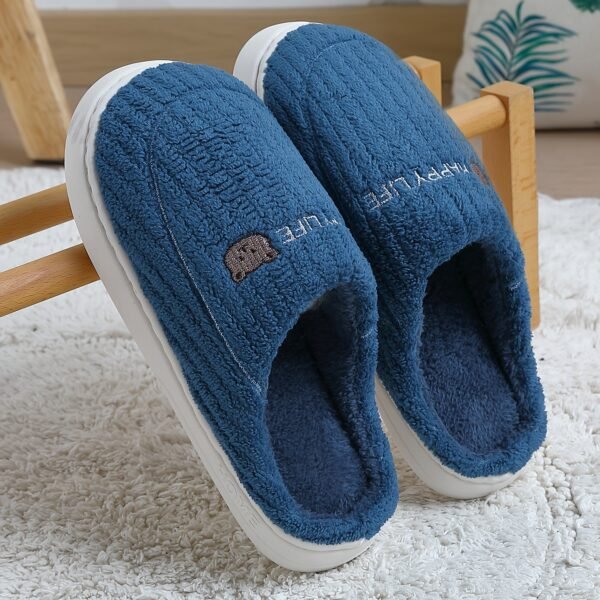 Chaussons d'intérieur- Enfiler avec dessus en tissu doux et semelle  antidérapante (TEMU)