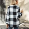 Manteau d'hiver à carreaux longueur pleine fermeture boutonnée – Blazer décontracté pour vêtements extérieurs(TEMU)