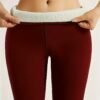 (TEMU) Collants Doux et Doublés en Polaire, Pantalons Longs à Taille Haute