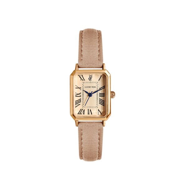 Montre à quartz élégante vintage carrée avec chiffres romains pour femme LUCKYFOX(TEMU)