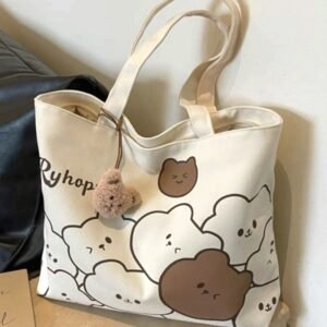 Sac à main élégant pour femmes avec visage d'ours Kawaii japonais(TEMU)