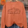Pull confortable marron pour femme avec motif de montagne (TEMU)