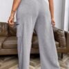 Pantalon cargo décontracté tricoté pour femmes avec imprimé alphabet et poches(TEMU)