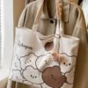 Sac à main élégant pour femmes avec visage d'ours Kawaii japonais(TEMU)