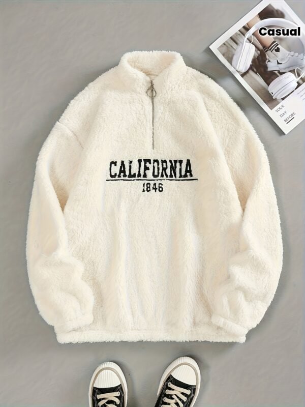 California 1846 Sweat-shirt pull à broder pour femmes - Pull à manches longues en polaire confortable avec capuche décontractée et col montant (TEMU)