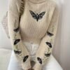 Pull Décontracté à Col Montant Papillon pour Femmes (TEMU)