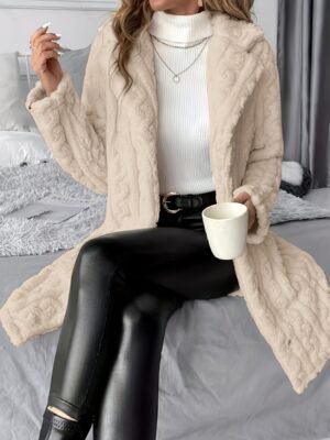 Manteau en Fausse Fourrure Ciblé pour Femmes (TEMU)