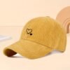 1pc Casquette en Velours Côtelé Imprimé Deux Cœurs pour Femmes (TEMU)
