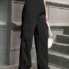 Pantalon cargo à jambe droite, pantalon résistant(TEMU)