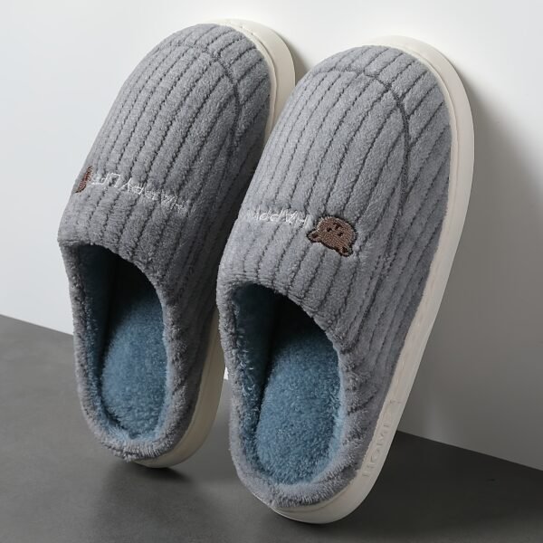 Chaussons d'intérieur- Enfiler avec dessus en tissu doux et semelle  antidérapante (TEMU)