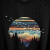 T-shirt décontracté à col rond pour femme avec impression de paysage(TEMU)