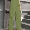 Pantalon cargo à jambe droite, pantalon résistant(TEMU)