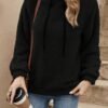 Sweat à capuche rouge décontracté pour femme - Manches longues, cordon de serrage, sweat-shirt avec poche avant (TEMU)