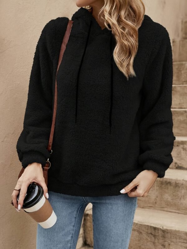 Sweat à capuche rouge décontracté pour femme - Manches longues, cordon de serrage, sweat-shirt avec poche avant (TEMU)