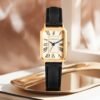 Montre à quartz élégante vintage carrée avec chiffres romains pour femme LUCKYFOX(TEMU)