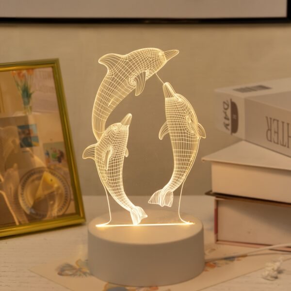 1pc Veilleuse Motif Créatif Dauphin Lampe de Chevet Créative (TEMU)