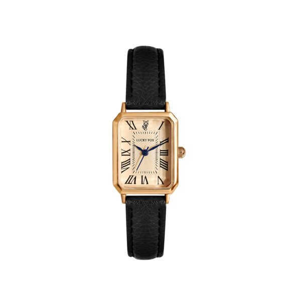 Montre à quartz élégante vintage carrée avec chiffres romains pour femme LUCKYFOX(TEMU)