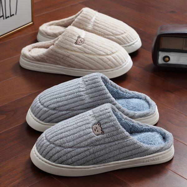 Chaussons d'intérieur- Enfiler avec dessus en tissu doux et semelle  antidérapante (TEMU)