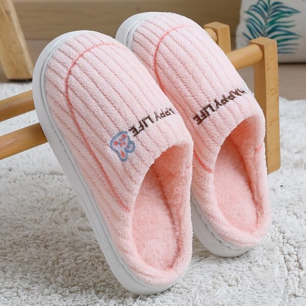 Chaussons d'intérieur- Enfiler avec dessus en tissu doux et semelle  antidérapante (TEMU)