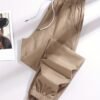 Pantalon taille haute pour femme avec ceinture à cordon, tissu élastique, poches latérales (TEMU)
