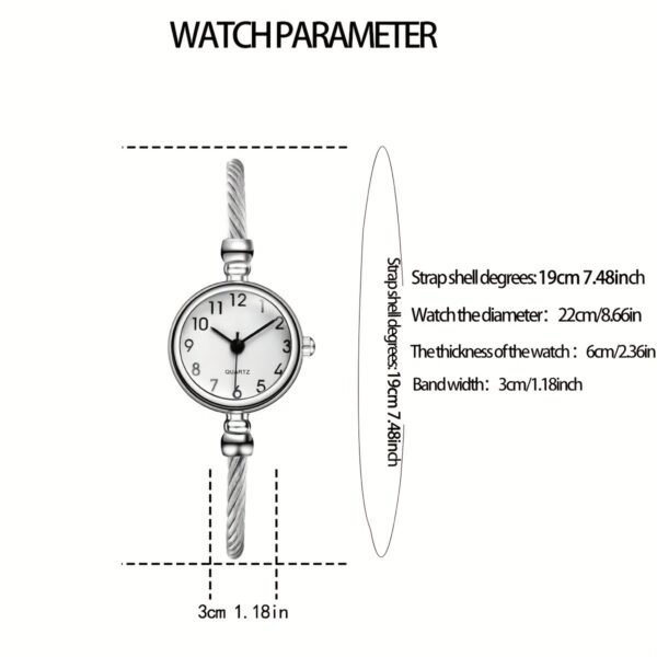 Montre-bracelet Mini Art Petite et Élégante, Style Rétro pour Femme avec un Tempérament Simple de Vie(TEMU)