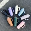 Gobelet Isolé en Acier Inoxydable 900ml avec Paille et Poignée, Étanche, Sans BPA(TEMU)