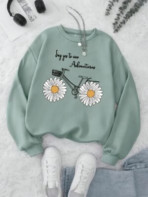 Sweatshirt Décontracté à Manches Longues pour Femmes - (TEMU)