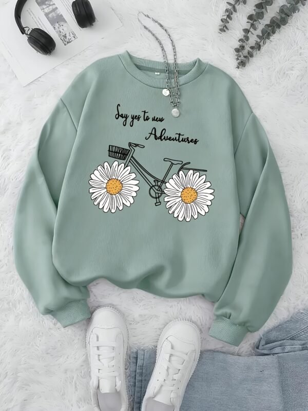 Sweatshirt Décontracté à Manches Longues pour Femmes - (TEMU)
