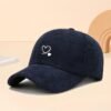 1pc Casquette en Velours Côtelé Imprimé Deux Cœurs pour Femmes (TEMU)