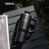 Gobelet Isolé en Acier Inoxydable 900ml avec Paille et Poignée, Étanche, Sans BPA(TEMU)