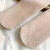 (TEMU)5 Paires de Chaussettes d'Hiver en Peluche pour Femmes - Chaussettes Douces, Extensibles, Chaudes pour la Nuit, & Intérieur, Beige, Brun, Noir, Blanc, Chaussettes Mignonnes
