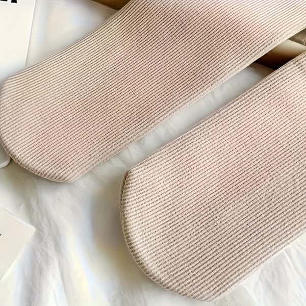 (TEMU)5 Paires de Chaussettes d'Hiver en Peluche pour Femmes - Chaussettes Douces, Extensibles, Chaudes pour la Nuit, & Intérieur, Beige, Brun, Noir, Blanc, Chaussettes Mignonnes