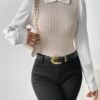 Chemise Élégante Décontractée pour Femmes à Manches Longues - Design Inspiré du Moyen-Orient avec Blocs de Couleur(TEMU)