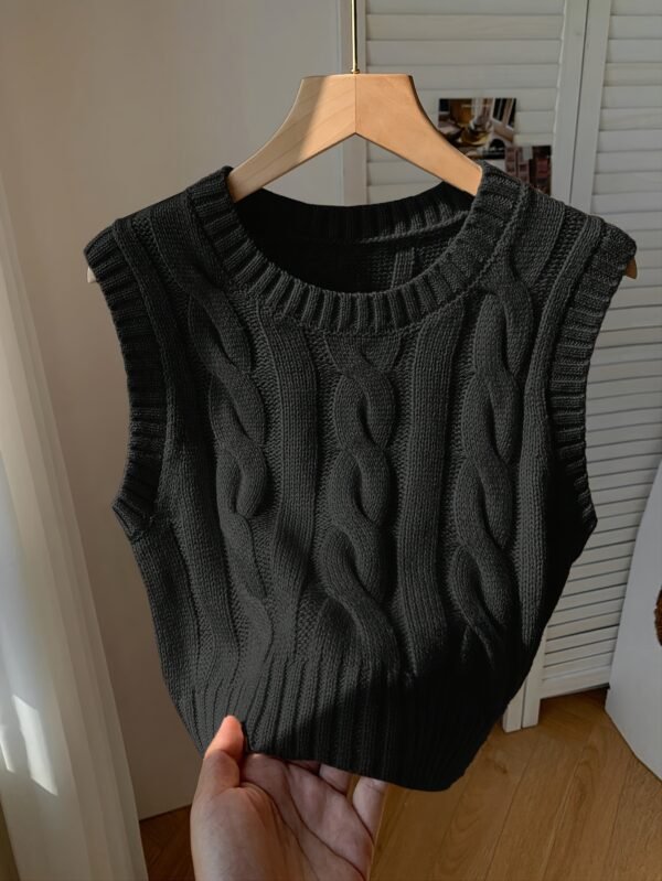 644a4d34-2925-4936-aec3-39faa7c2ea93 Haut sans manches élégant pour femmes - Tunique à col rond et courtes (TEMU)