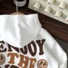 Pull-over Épais à Capuche pour Femme - "JOUIS DES PETITES CHOSES" Sweat-shirt Doublé en Polaire Confortable(TEMU)