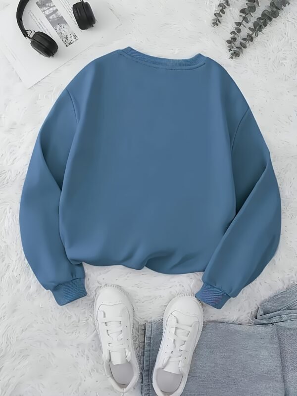 Sweat-shirt décontracté à col ras du cou, imprimé lune, tendance pour femmes(TEMU)