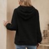 Sweat à capuche rouge décontracté pour femme - Manches longues, cordon de serrage, sweat-shirt avec poche avant (TEMU)